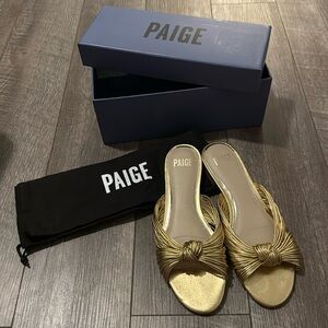 Paige Dany gold leather sandals 7.5